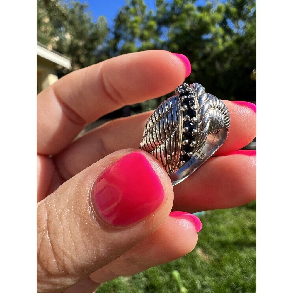 Judith Ripka sterling midnight sapphire rope galore Ring